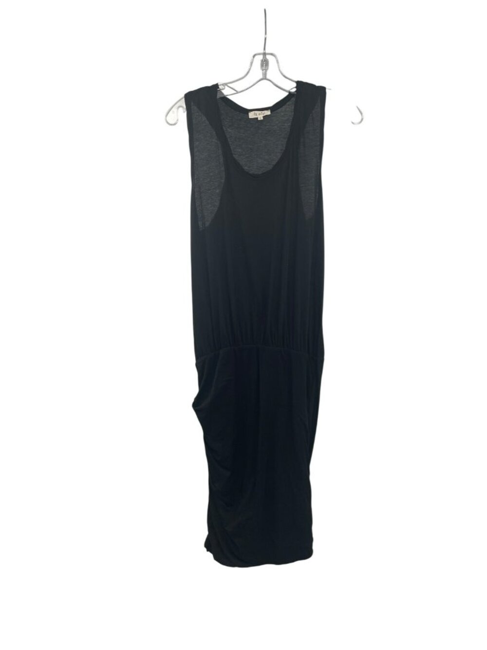 La Miel Womens Sleeveless Sheath Dress Ruched Black Size Large Lightweight